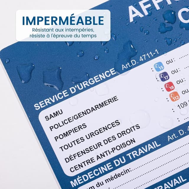 Detalle 2 de Panneau Code du Travail 2025 400x300mm ⚙