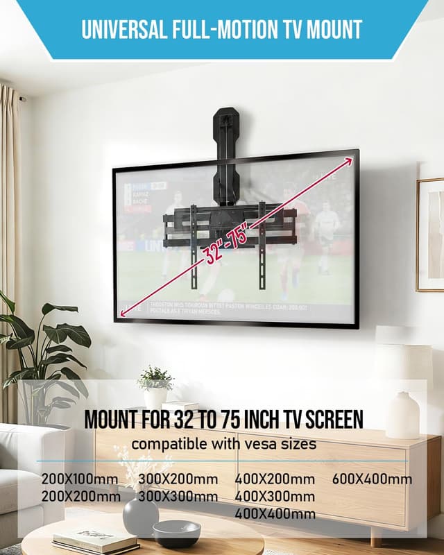 Detalle 2 de Motorized Fireplace TV Wall Mount 88 lbs