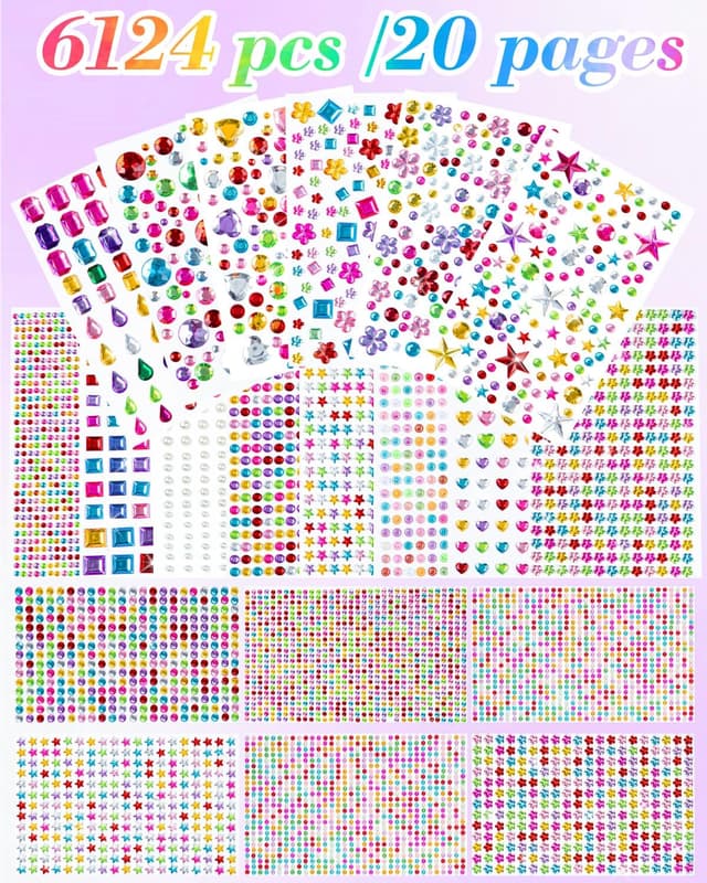 Thumbnail 2 de 6124Pcs Gem Stickers Self-Adhesive Gems 🎨