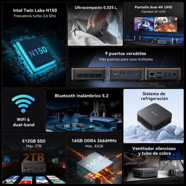 Detalle 2 de Blackview MP20 mini PC con Intel N150