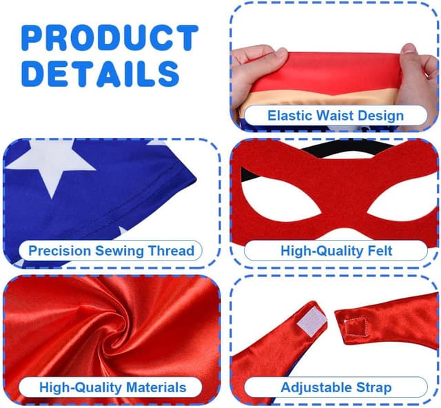 Thumbnail 2 de AOOWU Disfraz Wonder Niña 🦸♀️ Vestido con Capa y Máscaras