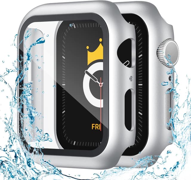 Detalle de Adepoy 2-Pack Waterproof Screen Protector & Hard Case for Apple Watch Series 8/7 (41mm)