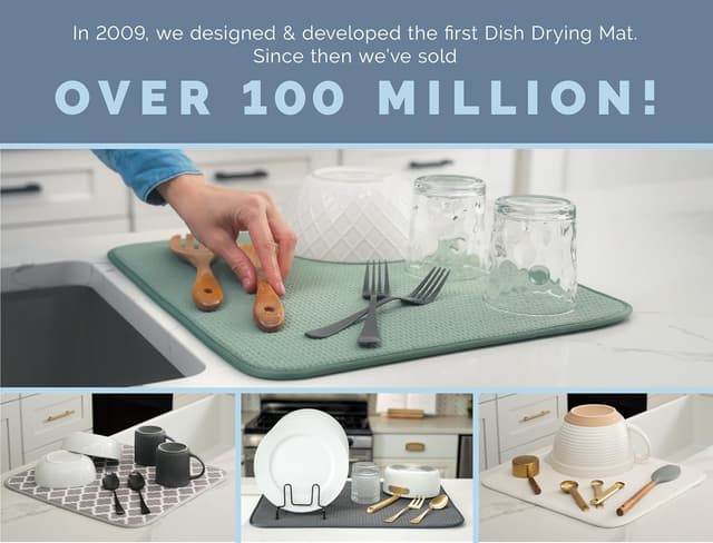 Thumbnail 4 de S&T INC. Dish Drying Mat XL 18" x 24" absorbent kitchen mat 🧽