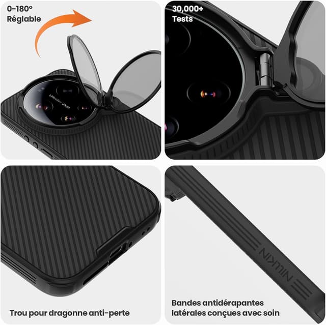 Detalle de Coque magnétique Nillkin pour Xiaomi 17 Ultra (6,9 pouces) avec support photo et compatibilité MagSafe — Noir