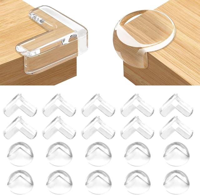 Detalle de Romon lot de 20 protections d’angle et coins de table transparentes pour bébé (2 formes)