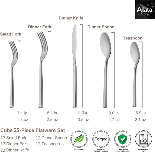 Thumbnail 2 de Alata Cube 65-Piece Stainless Steel Flatware Set 🍴