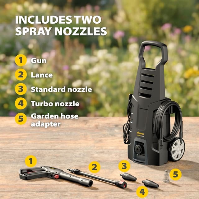Detalle 2 de WAGNER Aquastorm Advanced pressure washer with Standard & Turbo nozzles and 5 m high-pressure hose