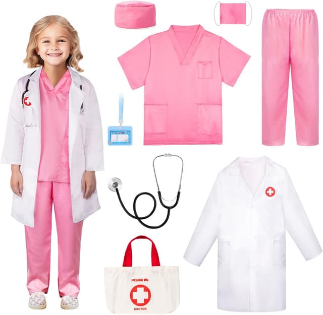 Imagen de Meland Doctor Costume for Girls 3-10 en OfertitasTOP