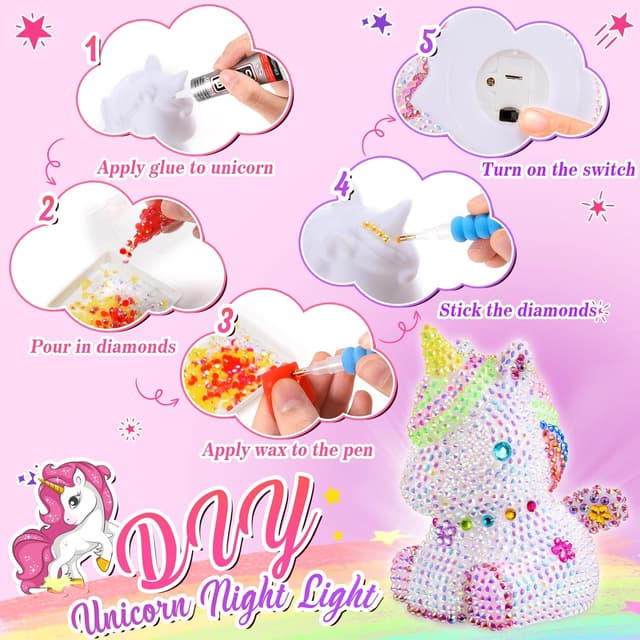 Thumbnail 3 de HappyGoLucky Set luci Unicorno 4D Diamond Painting
