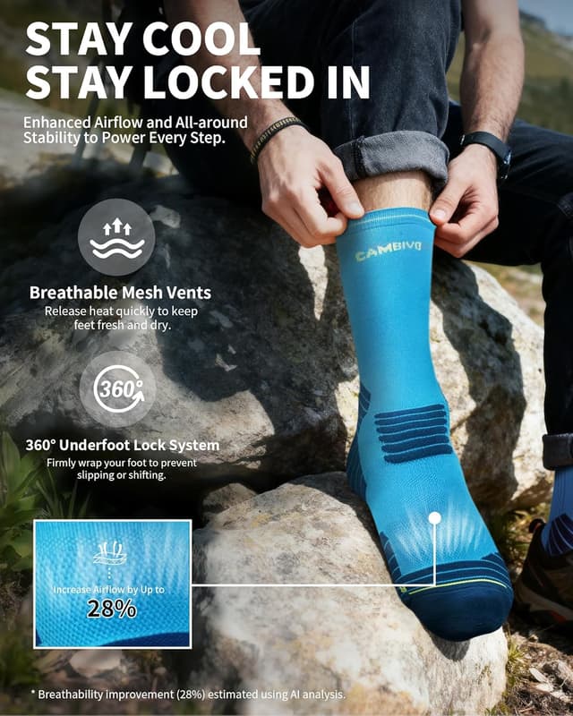 Detalle de CAMBIVO 2 compression crew socks 2 pairs