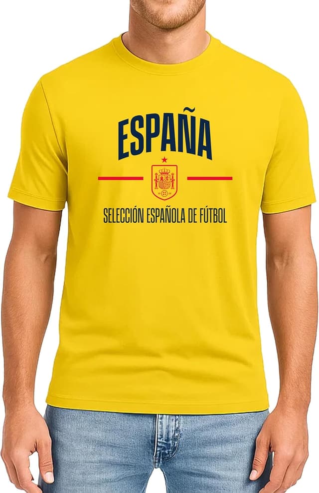 Detalle de Icon Sports Officially Licensed Royal Spanish Football Federation Cotton T-Shirt (Unisex Adult)