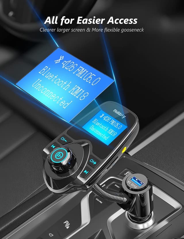 Detalle de Nulaxy KM18 Bluetooth FM Transmitter 1.44"