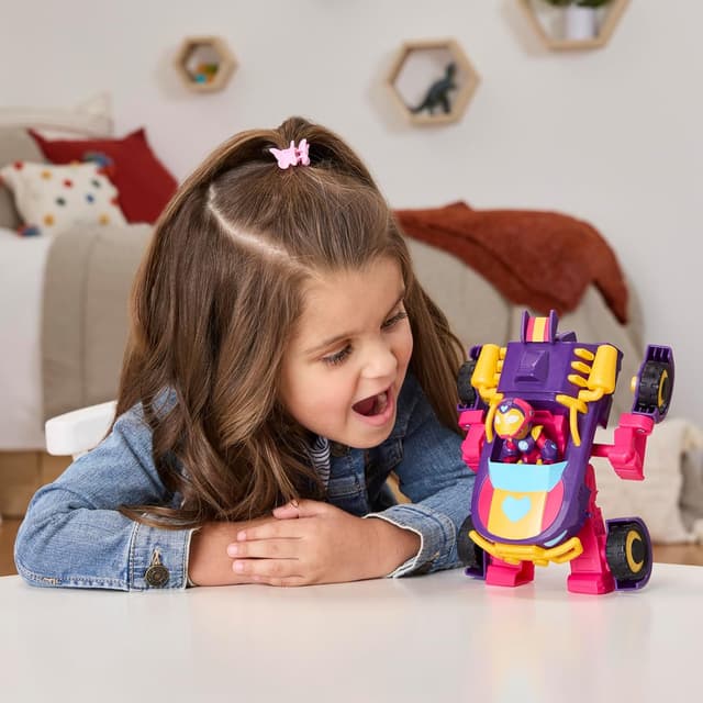 Detalle de Marvel Ironheart 2-in-1 Mech Suit & Vehicle Action Figure Set (Ironheart Mech-to-Vehicle Transforming Toy) — Ages 3+