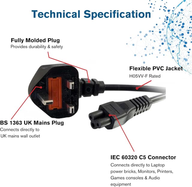 Thumbnail 3 de C2G 80603 câble électrique 3 m BS1363