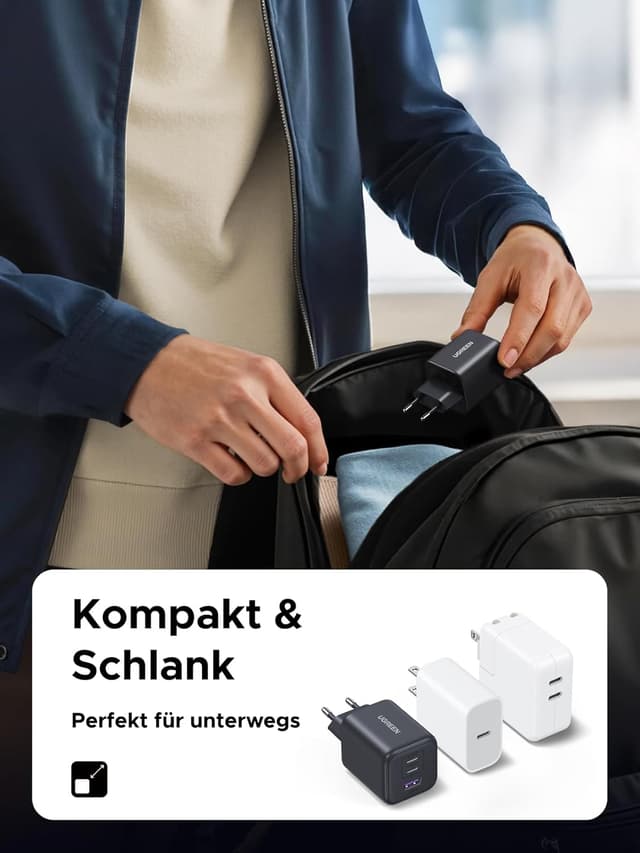 Thumbnail 4 de UGREEN 45W USB‑C Ladegerät 3‑Port PPS Schnellladegerät
