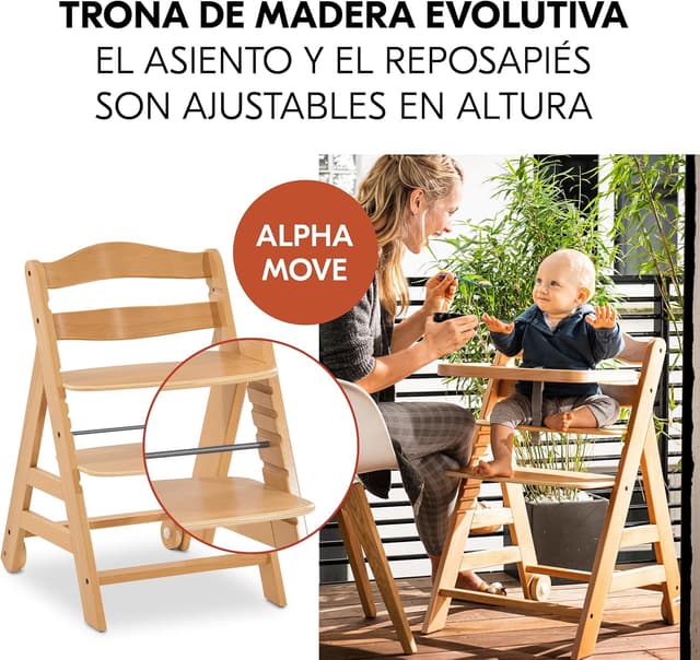 Detalle de hauck Alpha Move Trona Evolutiva de Madera
