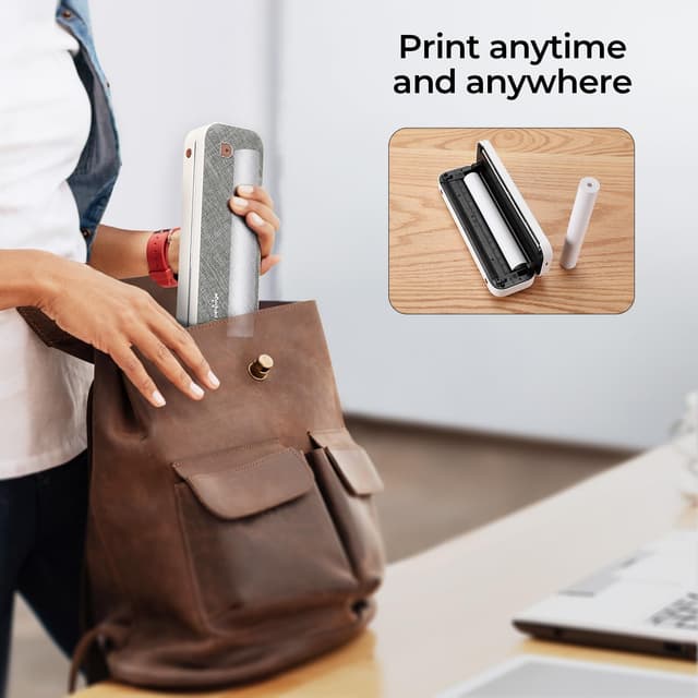 Detalle de MUNBYN Thermopapier A4 für ITP01/ITP04 – 2 Rollen Thermodruckerpapier (210 x 297 mm), weiß