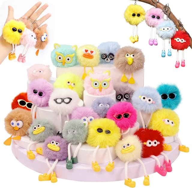 Detalle de OMyFav 24-Piece Easter Plush Keychain Party Favors (Easter Egg Filler Toys)