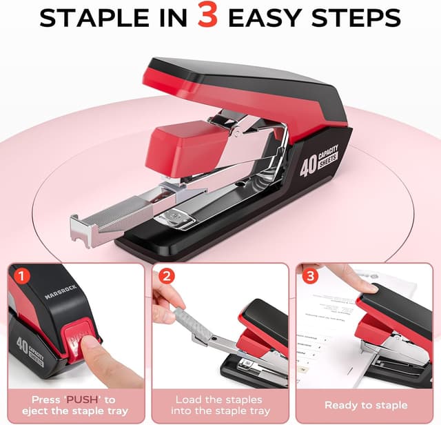 Detalle de Effortless heavy duty desktop stapler 40 sheet