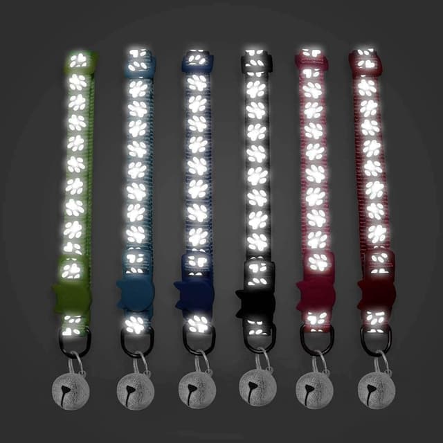 Detalle de BOW CALICO Reflective Cat Collar 19-32 cm