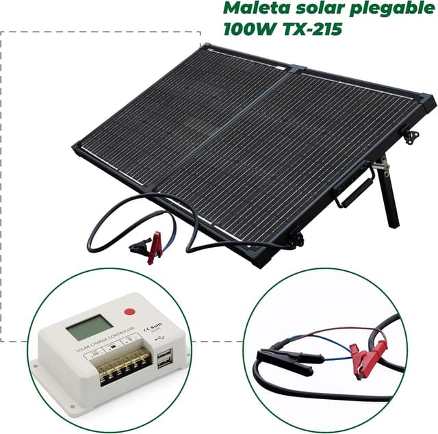 Thumbnail 2 de Cargador solar Technaxx 100W TX-215 portátil con LCD ☀