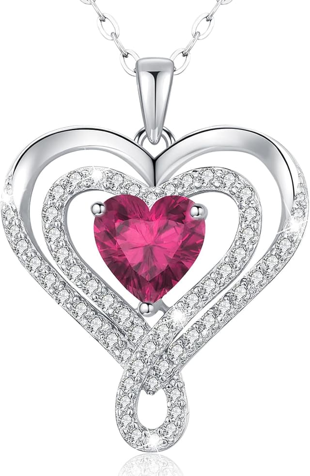 Detalle de llyish Collier femme en argent 925 doré au pendentif cœur (bijou idée cadeau)