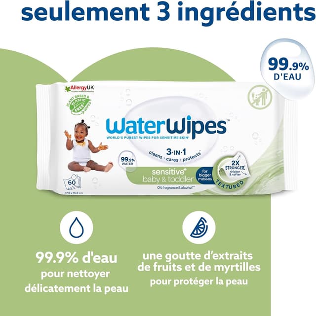 Thumbnail 3 de WaterWipes Sensitive+ 240 lingettes bébé 🧻