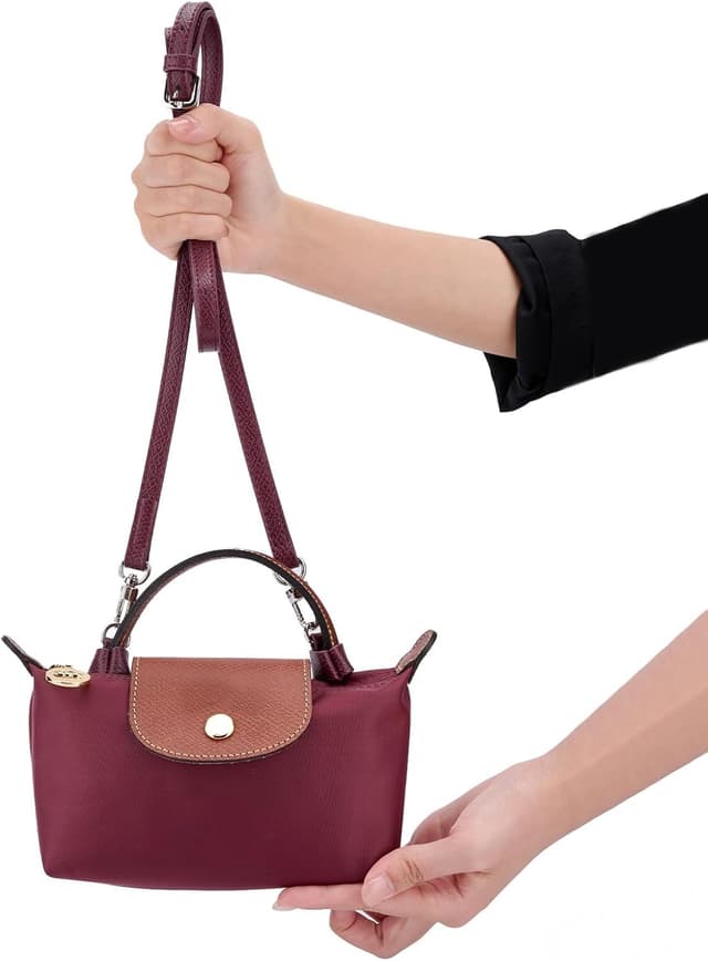 Detalle 2 de Gastinsave Handbag Strap Replacement for Longchomp Mini Tote – Genuine Leather, Adjustable Crossbody