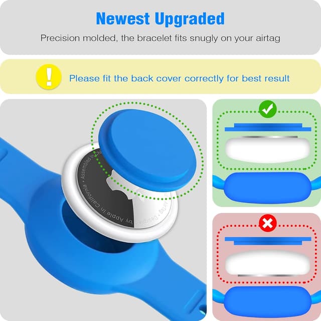 Thumbnail 6 de Waterproof AirTag Bracelet for Kids (2-Pack) — Silicone Cartoon Wristbands for Apple AirTag