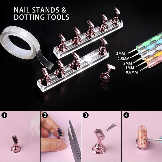 Detalle de Teenitor Nail Charms Set with Brushes 15pcs