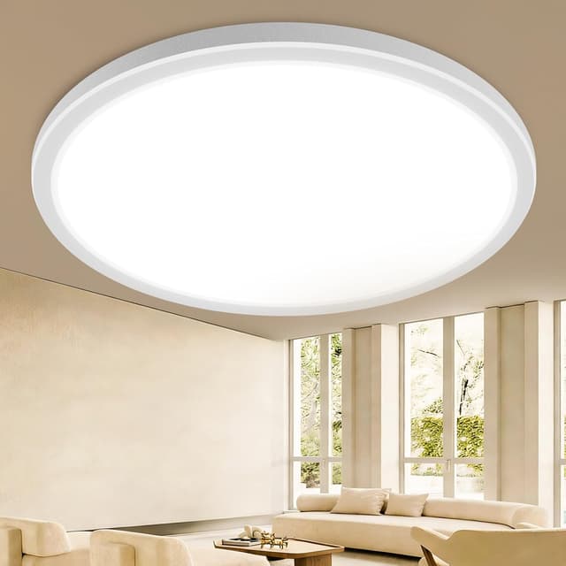 Detalle de slochi Deckenlampe LED 39 cm (36 W, 4.200 lm) mit 3 Farbtemperaturen & IP44 für Bad & Küche
