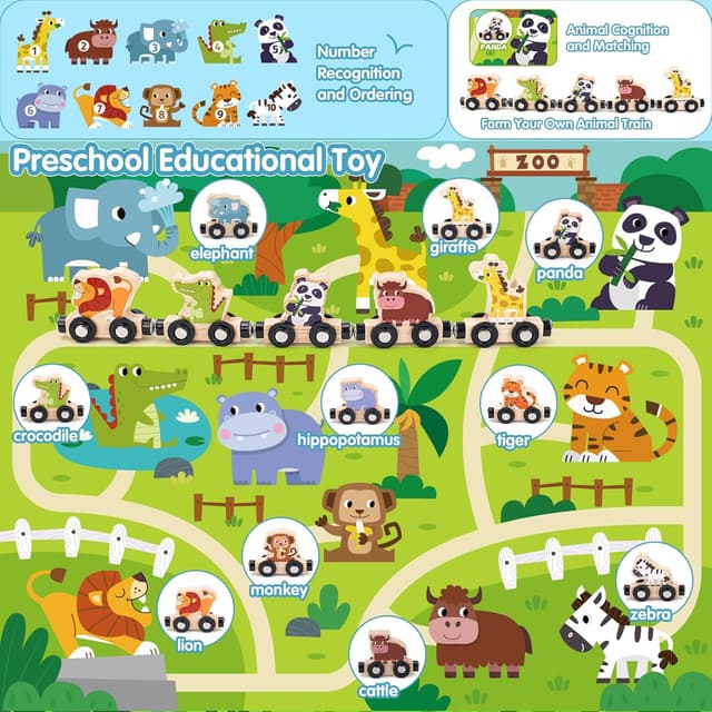 Thumbnail 1 de Montessori Magnetic Wooden Train Set for Age 1+ 🚂