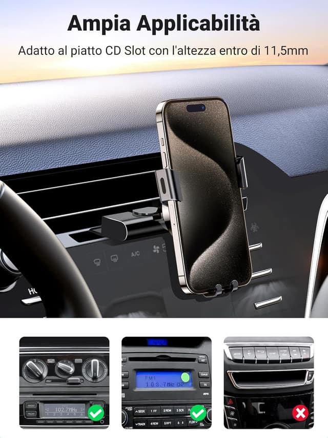 Thumbnail 5 de UGREEN Supporto Telefono Auto Gravità per CD Slot