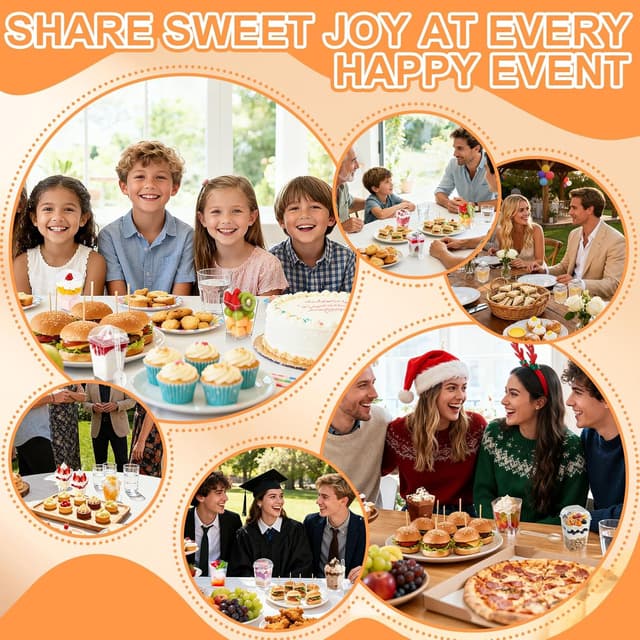 Thumbnail 6 de 5oz Plastic Dessert Cups with Lids and Spoons (Clear Parfait Cups, 20-Pack)