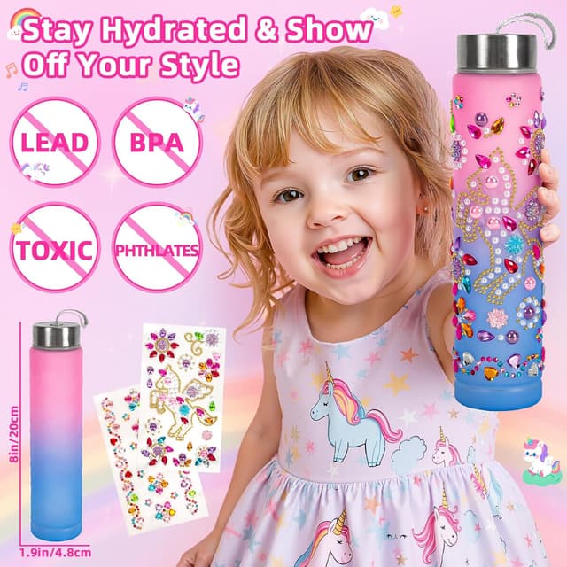 Detalle de Hohosunlar Play Purse Set for Little Girls (Kids Handbag + Pretend Makeup, Craft Water Bottle & Accessories) for Ages 3–12