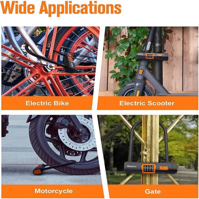 Thumbnail 6 de NDakter Bike Lock 1.2m cable combo