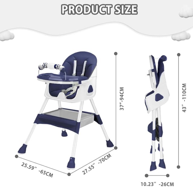 Thumbnail 6 de UBRAVOO 3-in-1 Babyhochstuhl ab 6 Monaten – klappbar, umwandelbar mit doppelstöckigem Essteller