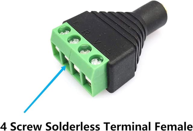 Detalle de SHANFEILU 3,5-mm TRRS-Adapter (4-polige Buchse) auf 4-Schrauben-Terminal – lötfrei, 2 Stück