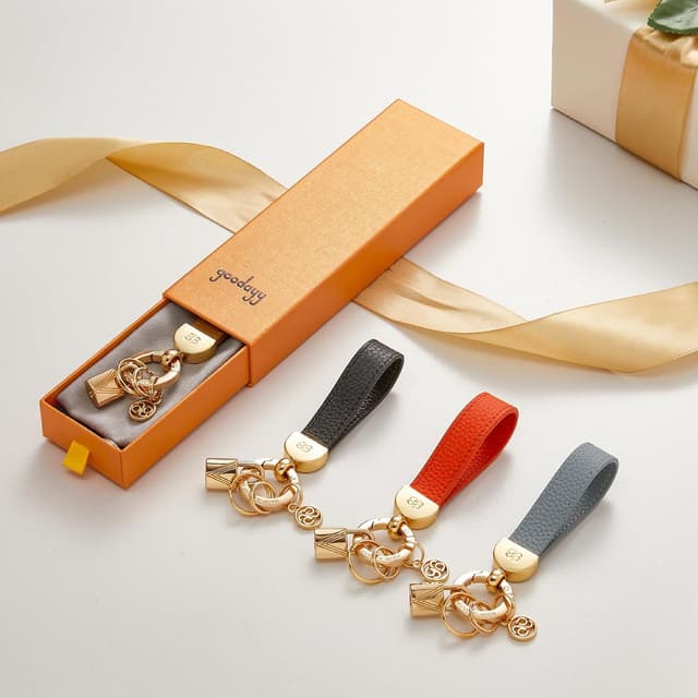 Thumbnail 6 de GOODAYY Genuine Leather Keychain with Cowhide Strap, Zinc Alloy Buckle and Extra Split Rings (Gift Box)