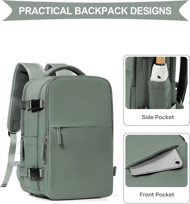 Detalle 2 de SZLX Vakuum-Rucksack als Ryanair- & Wizz-Air-Handgepäck 40x30x20 mit Laptopfach und Schuhfach