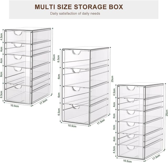 Thumbnail 6 de GoMaihe 3‑Stücke Schubladenboxen 15 Schubladen