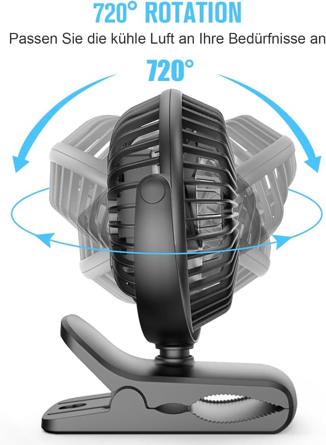 Thumbnail 5 de HONYIN Mini Ventilator Clip 720°