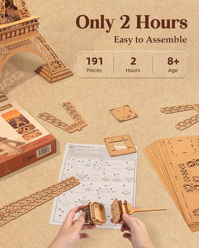 Thumbnail 5 de Rolife Puzzle 3D Torre Eiffel de Madera, Kit para Adults 🎄