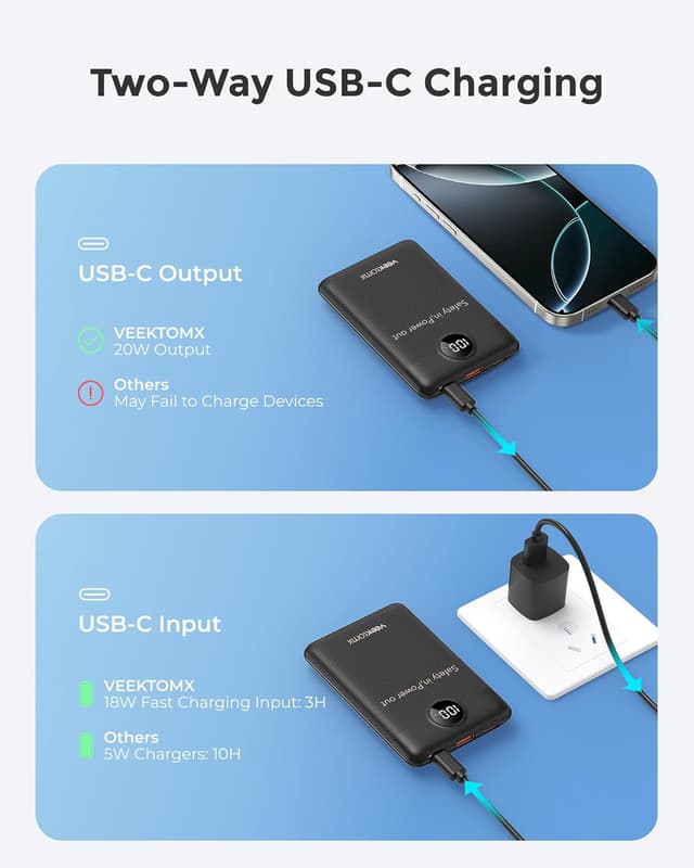 Thumbnail 6 de VEEKTOMX Power Bank 10000mAh 22,5W PD