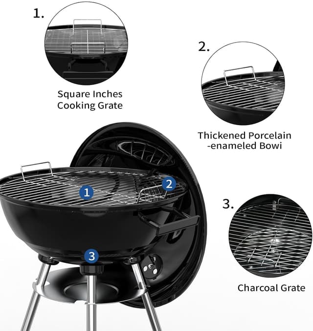 Thumbnail 4 de 18-inch Portable Charcoal Grill 🍖