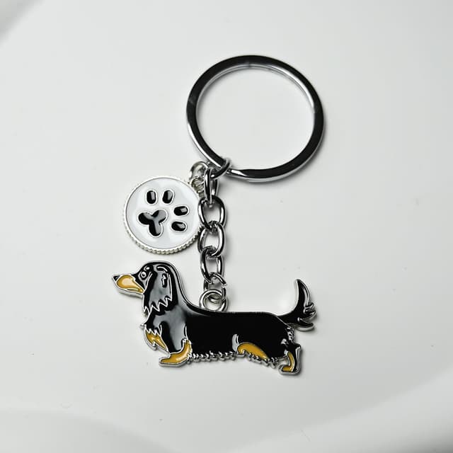 Detalle de Cute BT Bear Dog metal key-ring keychain with DO ID tag detail