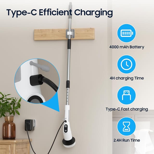 Thumbnail 5 de Electric Spin Scrubber 4000mAh Cleaning Brush 🧹