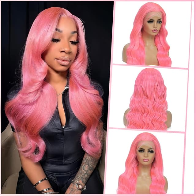 Thumbnail 5 de Tobeallo Pink human hair wig 28 inch