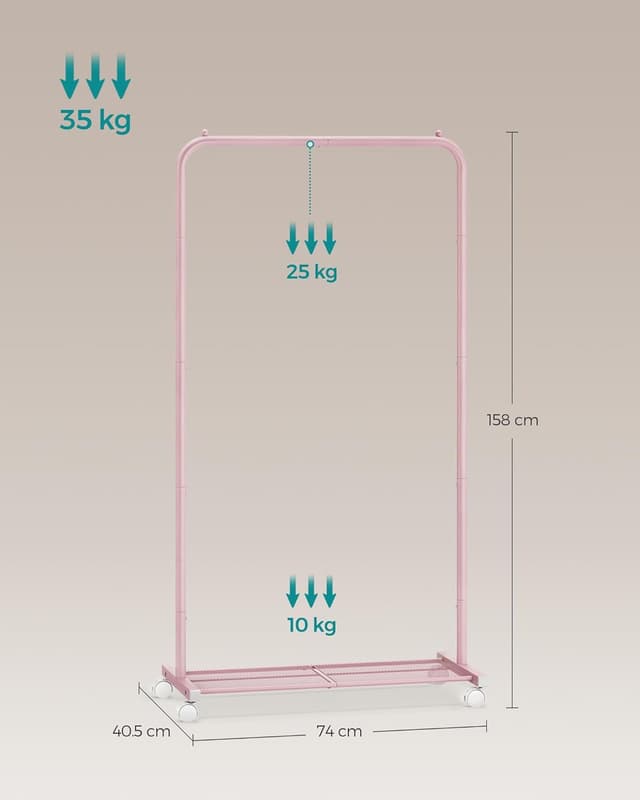 Thumbnail 5 de SONGMICS perchero con ruedas 74 cm HSR130R01