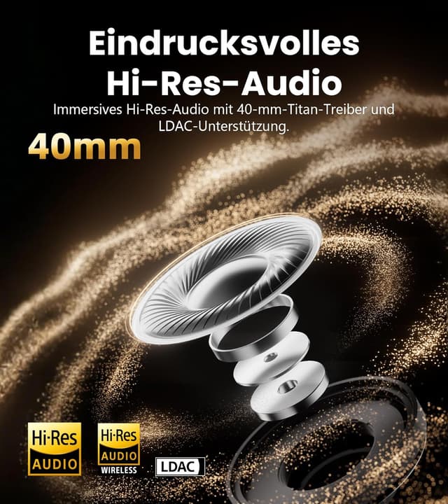 Detalle de Edifier ES850NB kabellose Over-Ear-Kopfhörer mit ANC, LDAC & bis zu 92 h Spielzeit (Bluetooth 5.4, Multipoint) – Rosa